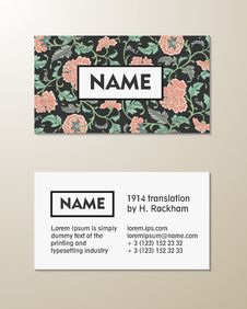 Vector Floral Visit Card Template Stock Image Vector Floral Visit Card Template Stock Image