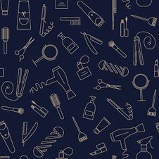 Care&Beauty Seamless Pattern. Barber Shop Icons. Royalty Free Stock Photo Care&Beauty Seamless Pattern. Barber Shop Icons. Royalty Free Stock Photo