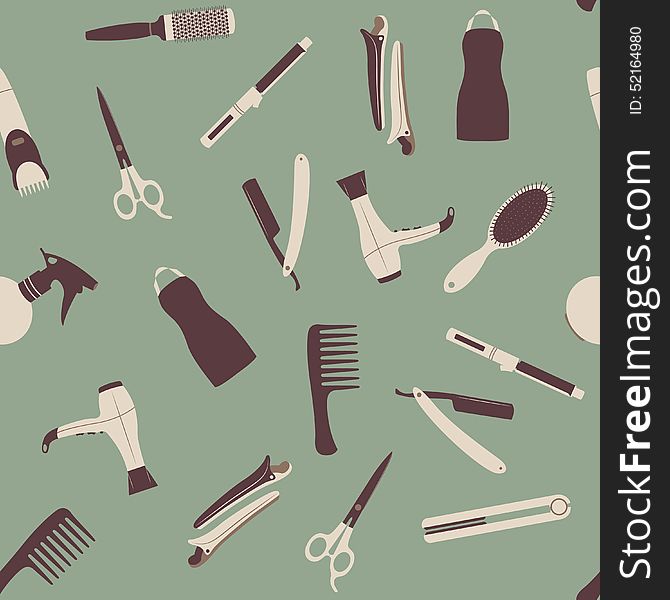 Barber Shop Seamless Pattern