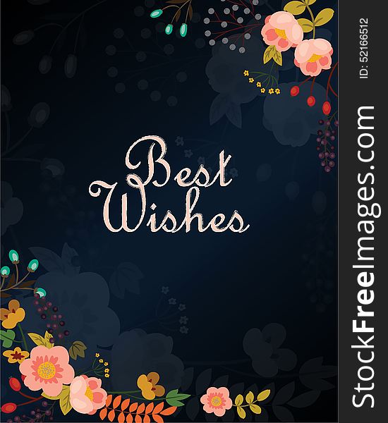 Best wishes vector invitation card. Best wishes vector invitation card