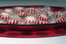 Red Bowl Of Peppermint Candy Stock Photos Red Bowl Of Peppermint Candy Stock Photos
