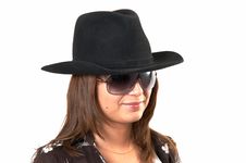 Girl In Cowboy S Hat Royalty Free Stock Image