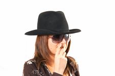 Girl In Cowboy S Hat Royalty Free Stock Images Girl In Cowboy S Hat Royalty Free Stock Images
