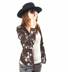 Girl In Cowboy S Hat Stock Image