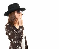 Girl In Cowboy S Hat Stock Photography