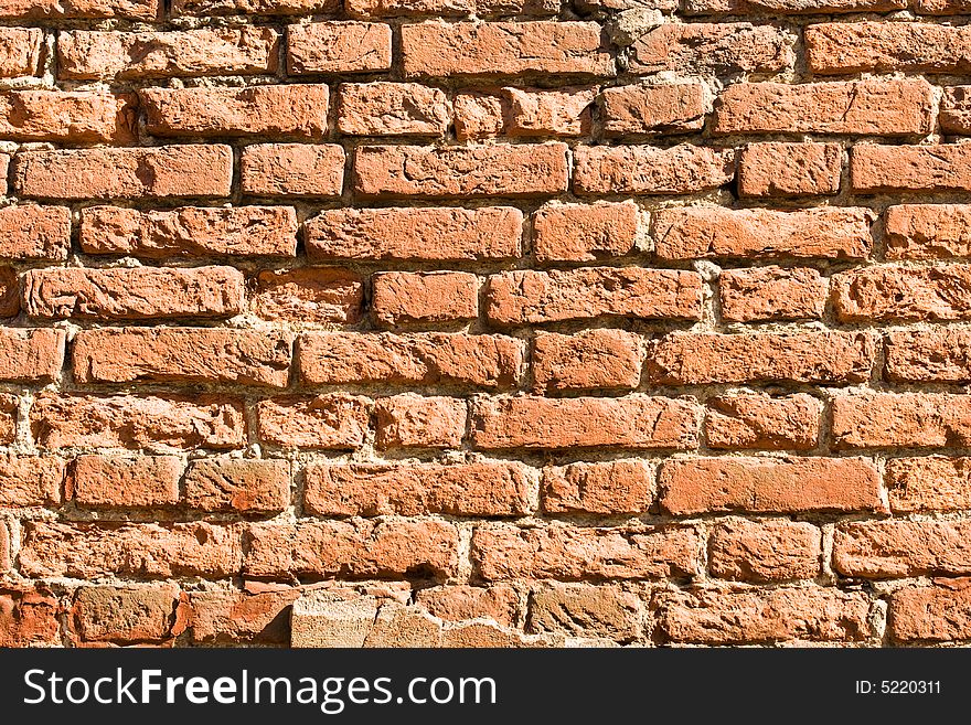 Old brick wall. Abstract texture. Close up.