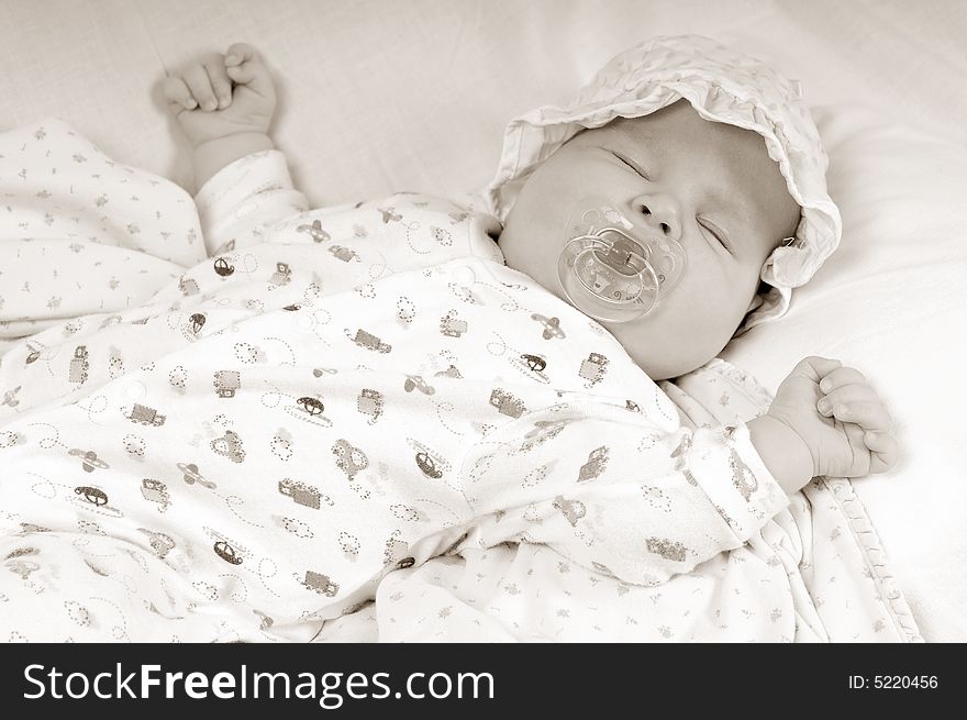 A little cute baby portrait while sleeping. A little cute baby portrait while sleeping