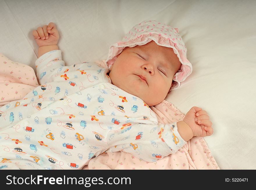 A little cute baby portrait while sleeping. A little cute baby portrait while sleeping