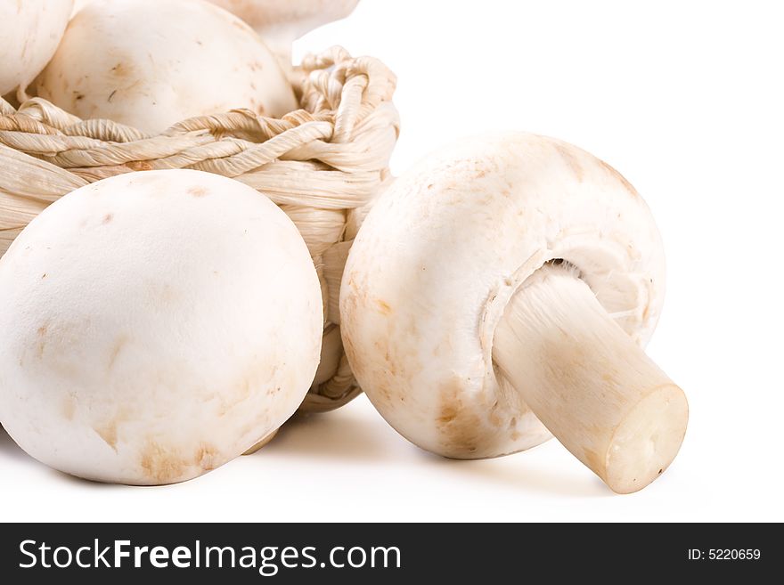 Fresh mushrooms isolated on a white background. Clipping path included.