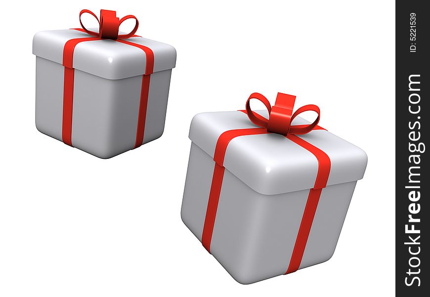 Two Isolated 3d gift box render. Two Isolated 3d gift box render