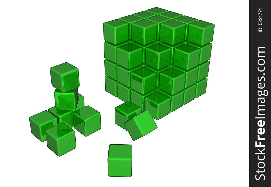 Green cubes