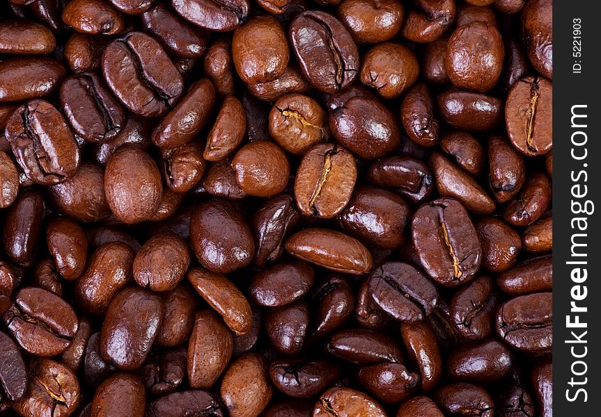 Close up of coffee beans, great for backgrounds and presentations