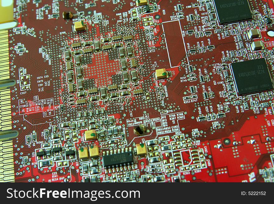 Bright red circuit board image