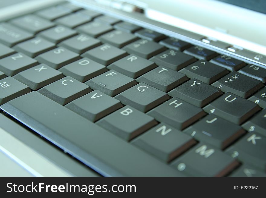 Clean shot of a laptop keyboard