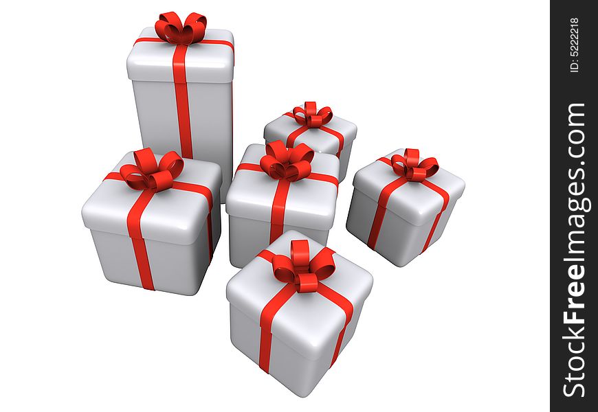 Isolated 3d gift boxs render. Isolated 3d gift boxs render