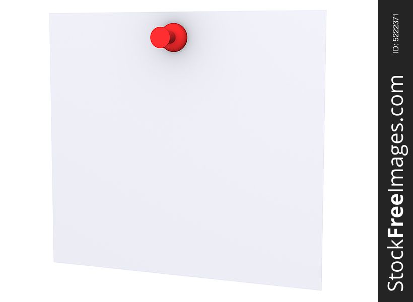 A 3d render of a white post note