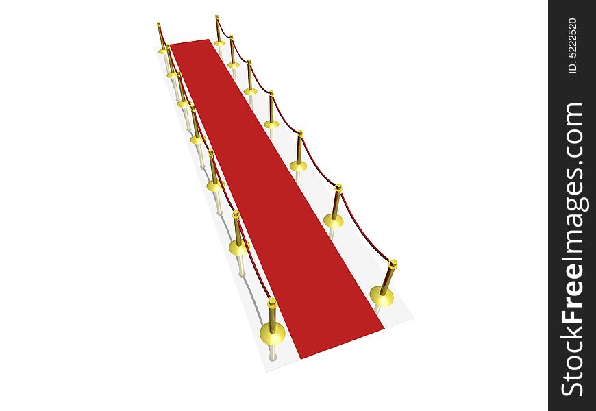 A 3d red carpet rendering