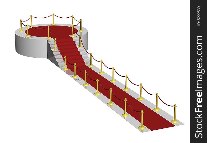 A 3d red carpet rendering