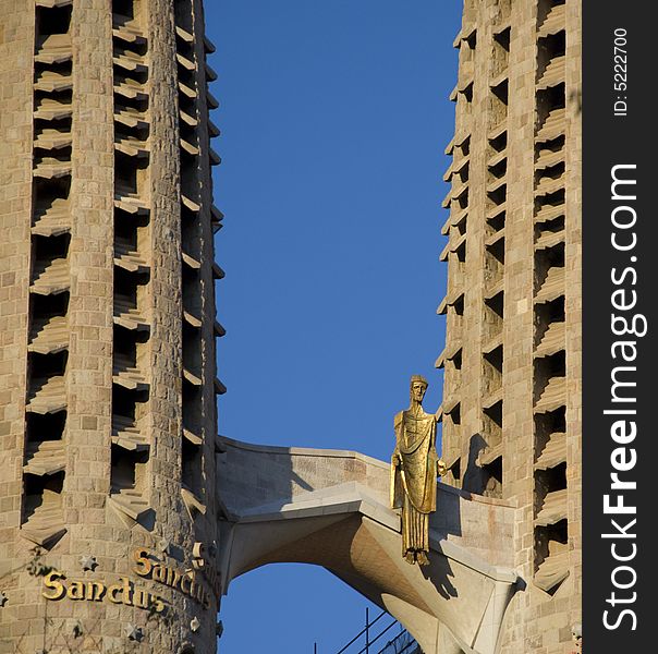 A detail of the modern side of the Sagrada Familia