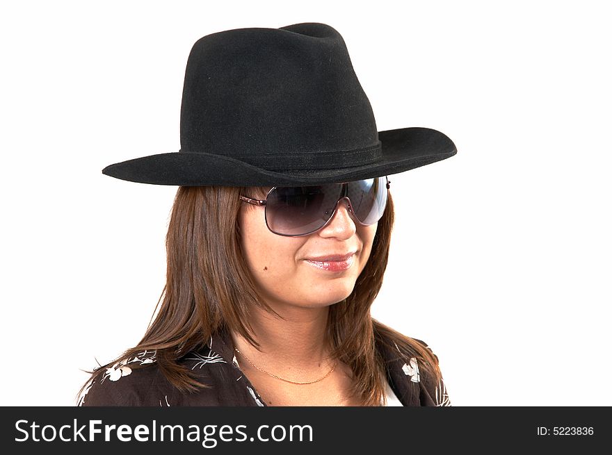 Girl in cowboy s hat