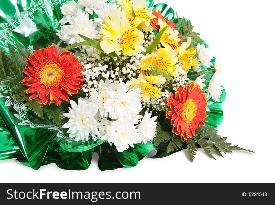 Bunch of flowers on white