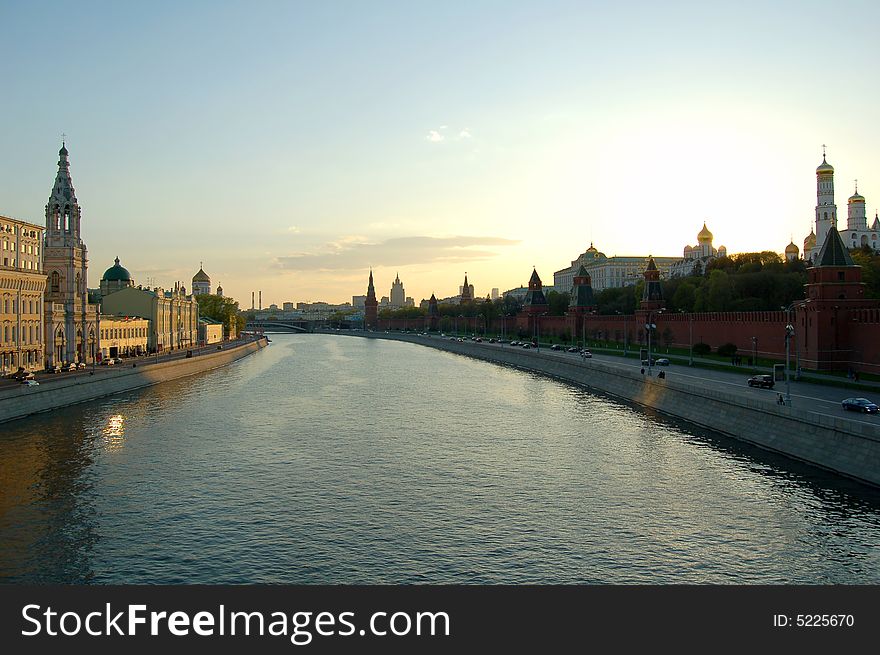 River Moskva, summer in Moscow