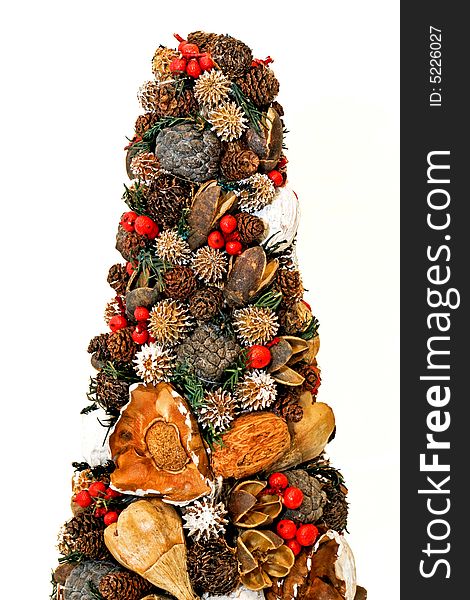 Natural and organic Christmas decoration cone shape. Natural and organic Christmas decoration cone shape