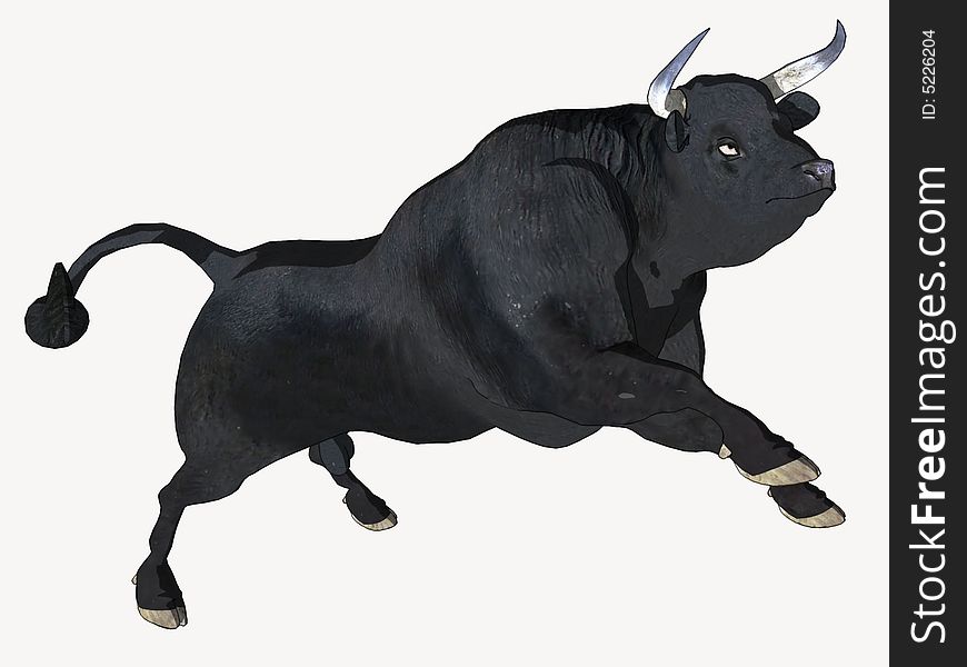 Black Cartoon Bull
