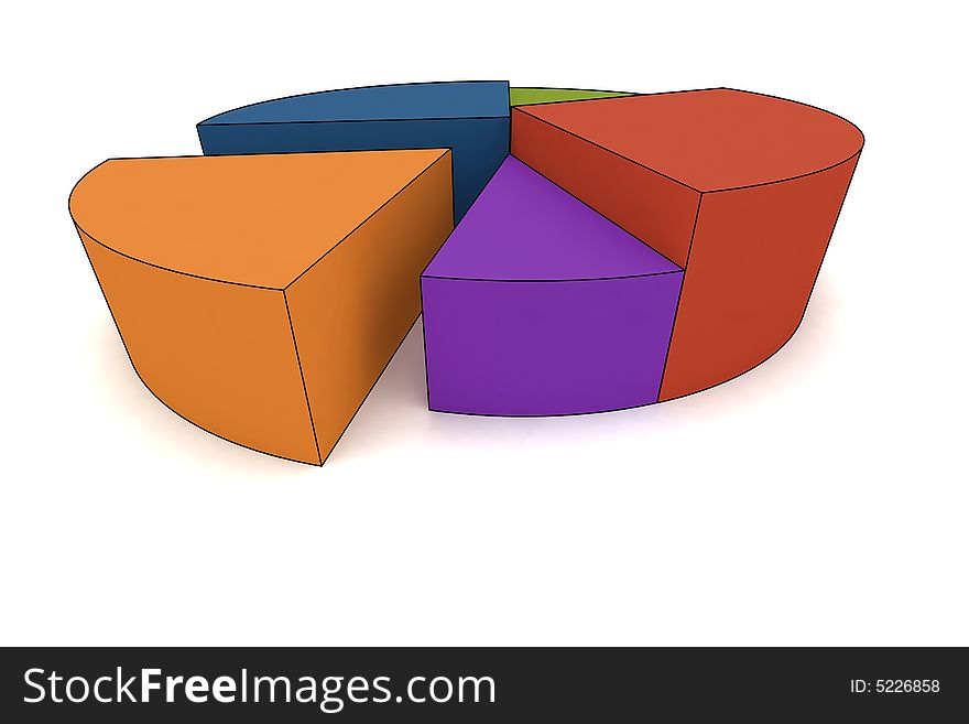 Statistics - 3d isolated multicolor diagram. Statistics - 3d isolated multicolor diagram