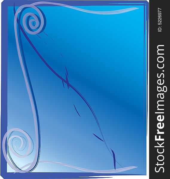 Blue background. Abstraction. Smooth florid lines. Blue background. Abstraction. Smooth florid lines.