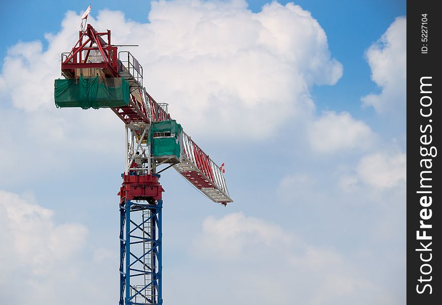 Tower Crane Operator Ascending up into his cabin to commence the afternoon shift after his lunch