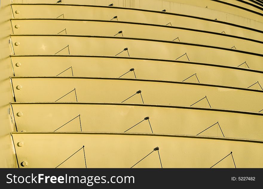 Abstract of metal arches in the morning light. Abstract of metal arches in the morning light