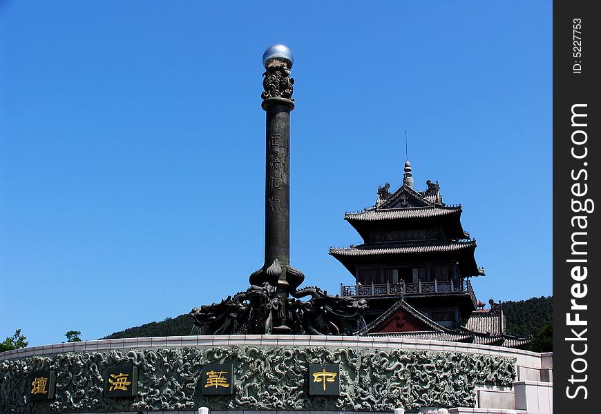 Chinese sea stupa in liugong island ï¼Œweihai cityï¼Œshandong provinceã€‚