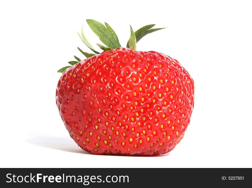 Juicy strawberry isolated on white