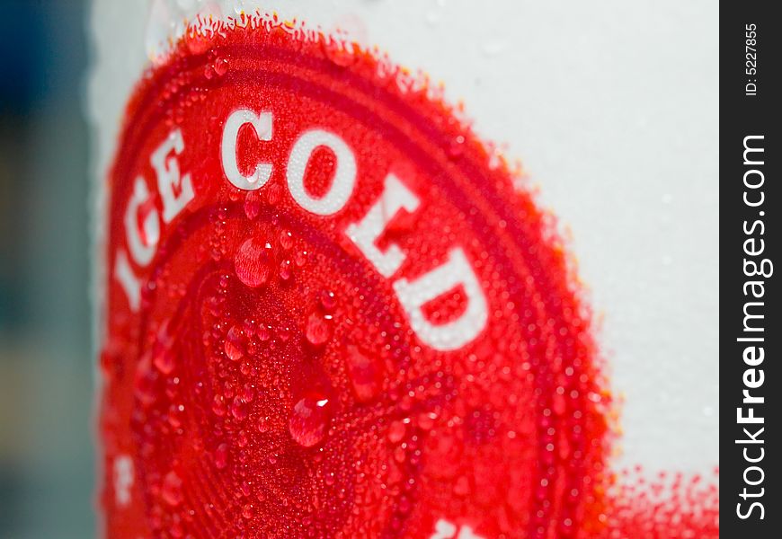 Exterior of a cup containing ice cold drinks