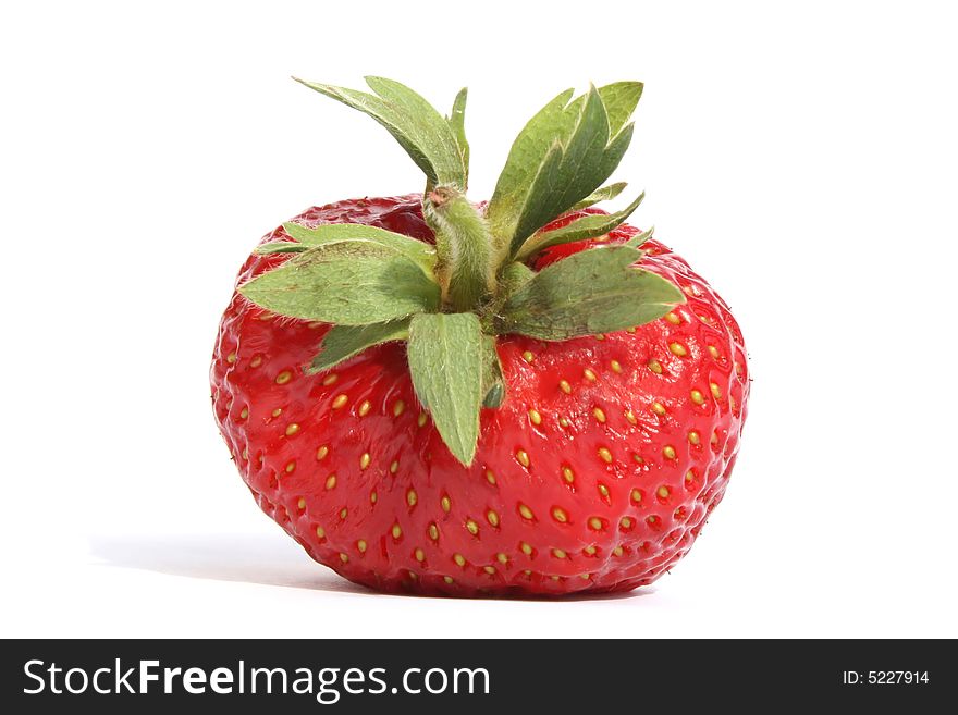 Juicy strawberry isolated on white