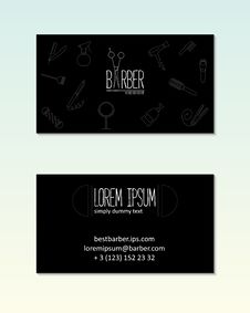 Barber Shop Visit Card With Line Icons. Royalty Free Stock Photography Barber Shop Visit Card With Line Icons. Royalty Free Stock Photography