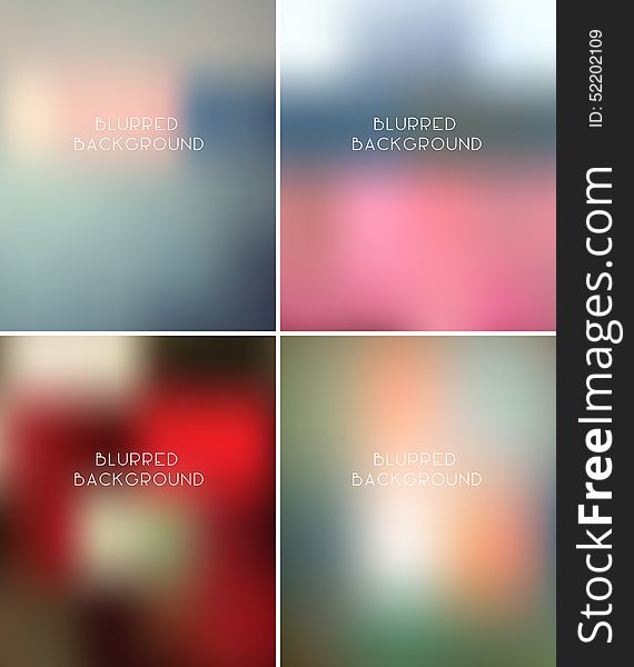 Set of blurred vector backgrounds