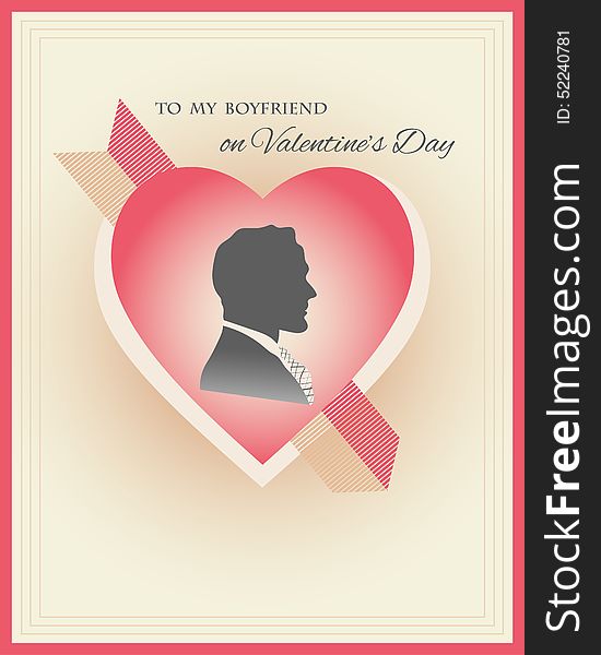 Valentine's Day card vector template. Valentine's Day card vector template