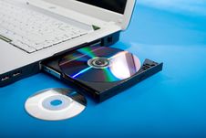 DVD-rom Of Laptop Royalty Free Stock Photos