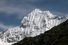 Snowcapped Chacraraju Peak Royalty Free Stock Image