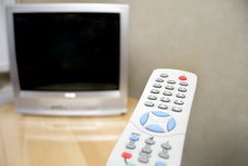 Remote Control And Tv Royalty Free Stock Images