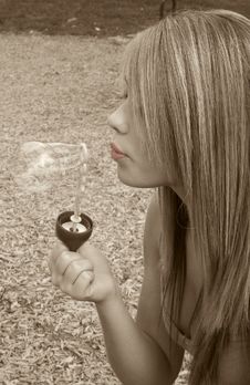 Blowing Bubbles Royalty Free Stock Photo
