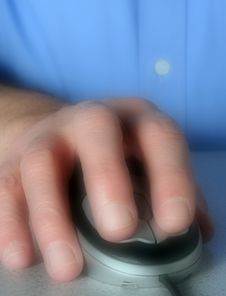 Man Using Mouse Stock Photography