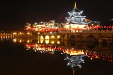 The Chinese Towers And Bridge Royalty Free Stock Image The Chinese Towers And Bridge Royalty Free Stock Image