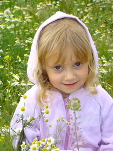 Little Girl And Flowers. Royalty Free Stock Images Little Girl And Flowers. Royalty Free Stock Images