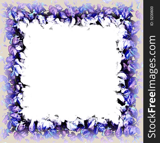 A floral frame on grey background