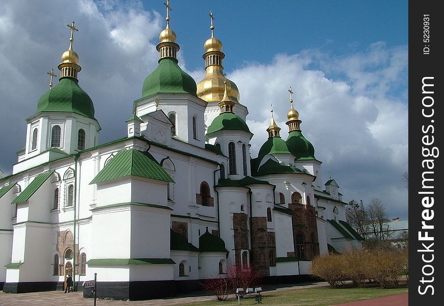 The Sofia cathedral in Kiev in the spring