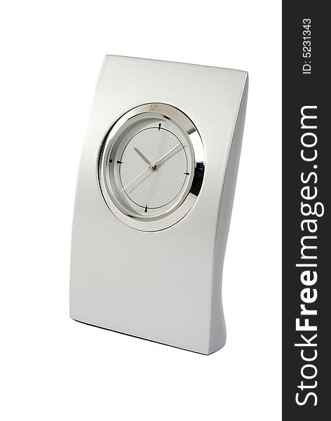 Traditional clock on white background.
