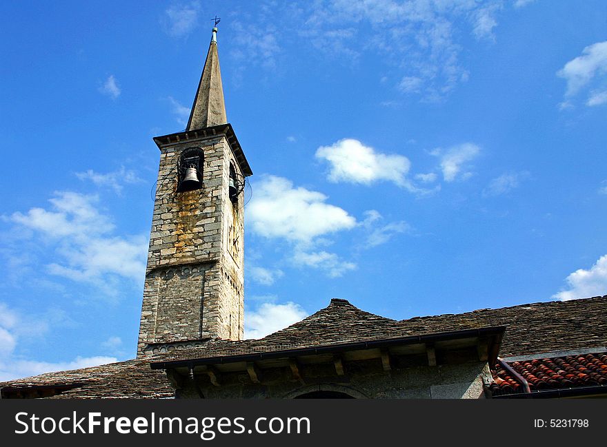 Old bell tower in Italy